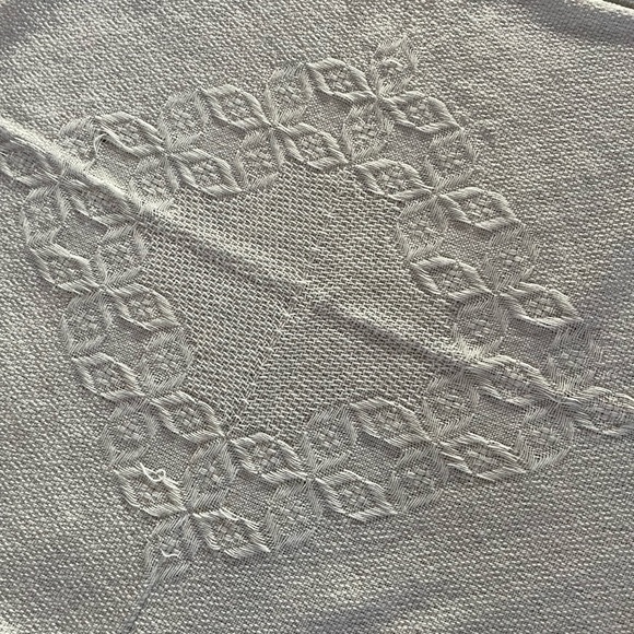 Confetti Knit Baby Blanket ~ Textured Pattern Fringe ~White ~Made in Japan ~Soft - Picture 2 of 5